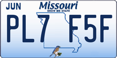 MO license plate PL7F5F
