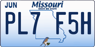 MO license plate PL7F5H