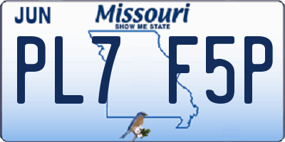 MO license plate PL7F5P