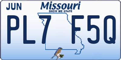 MO license plate PL7F5Q