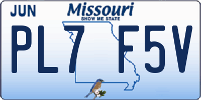 MO license plate PL7F5V