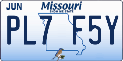 MO license plate PL7F5Y