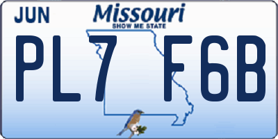 MO license plate PL7F6B