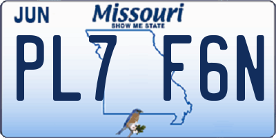 MO license plate PL7F6N