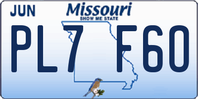 MO license plate PL7F6O