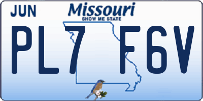 MO license plate PL7F6V