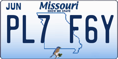 MO license plate PL7F6Y