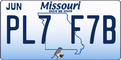 MO license plate PL7F7B