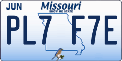 MO license plate PL7F7E