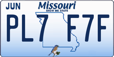 MO license plate PL7F7F