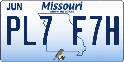 MO license plate PL7F7H