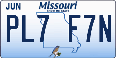 MO license plate PL7F7N