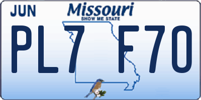 MO license plate PL7F7O