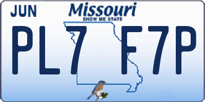 MO license plate PL7F7P
