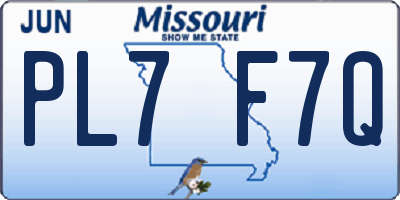 MO license plate PL7F7Q