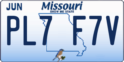 MO license plate PL7F7V