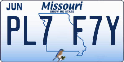 MO license plate PL7F7Y