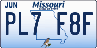 MO license plate PL7F8F
