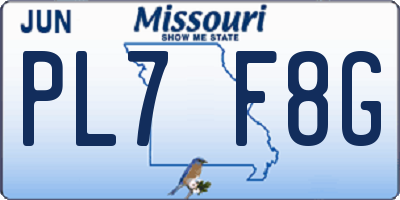 MO license plate PL7F8G