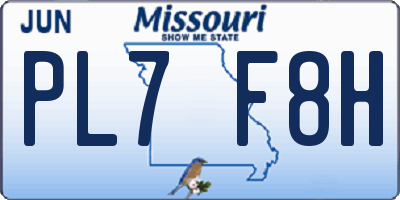 MO license plate PL7F8H