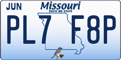 MO license plate PL7F8P