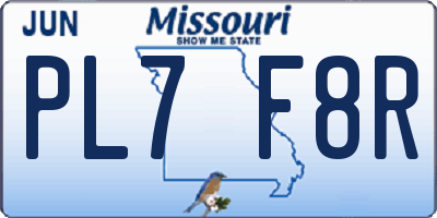 MO license plate PL7F8R
