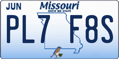 MO license plate PL7F8S