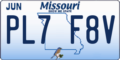 MO license plate PL7F8V
