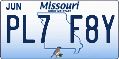MO license plate PL7F8Y
