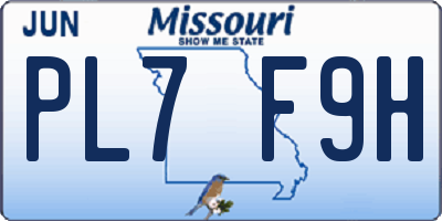 MO license plate PL7F9H