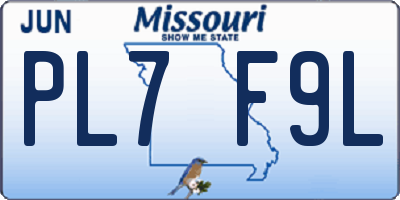 MO license plate PL7F9L