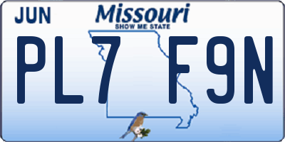 MO license plate PL7F9N