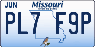 MO license plate PL7F9P