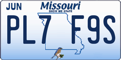 MO license plate PL7F9S