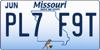 MO license plate PL7F9T