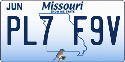MO license plate PL7F9V