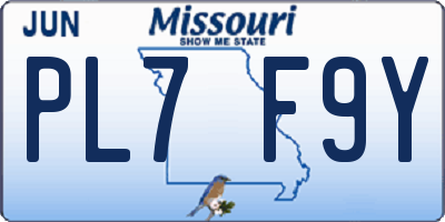 MO license plate PL7F9Y