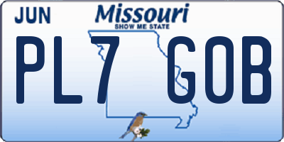 MO license plate PL7G0B
