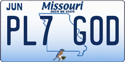 MO license plate PL7G0D