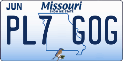 MO license plate PL7G0G