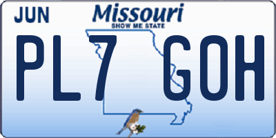 MO license plate PL7G0H