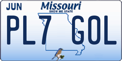 MO license plate PL7G0L