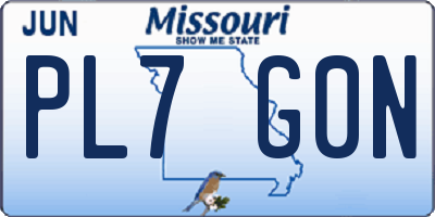 MO license plate PL7G0N