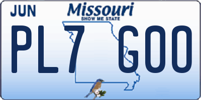 MO license plate PL7G0O