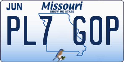MO license plate PL7G0P