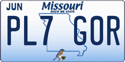 MO license plate PL7G0R