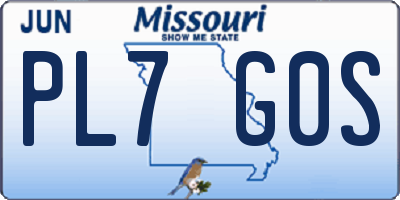 MO license plate PL7G0S
