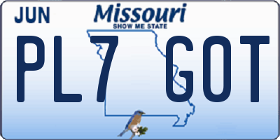 MO license plate PL7G0T