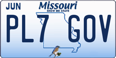 MO license plate PL7G0V