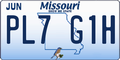 MO license plate PL7G1H